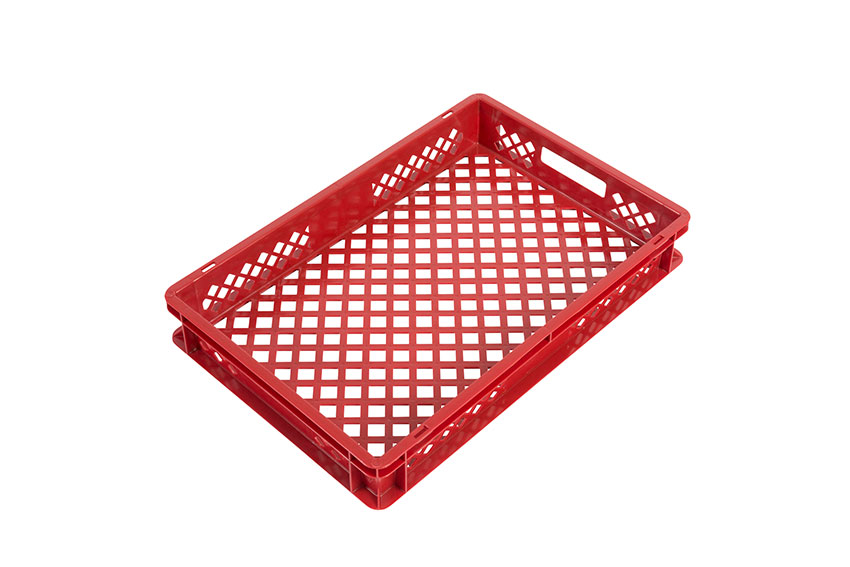 EN Stapelbehälter für Brot 17l - 600x400x90mm - perforierte Wände und Boden - 2 offen Griffe 