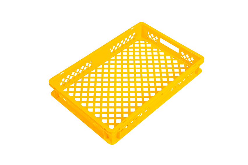 EN Stapelbehälter für Brot 17l - 600x400x90mm - perforierte Wände und Boden - 2 offen Griffe 