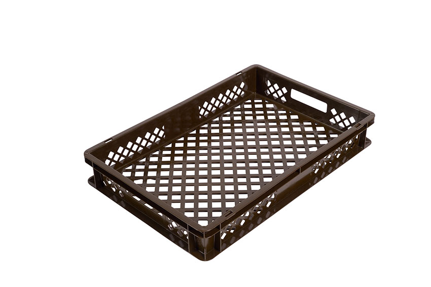 EN Stapelbehälter für Brot 17l - 600x400x90mm - perforierte Wände und Boden - 2 offen Griffe 