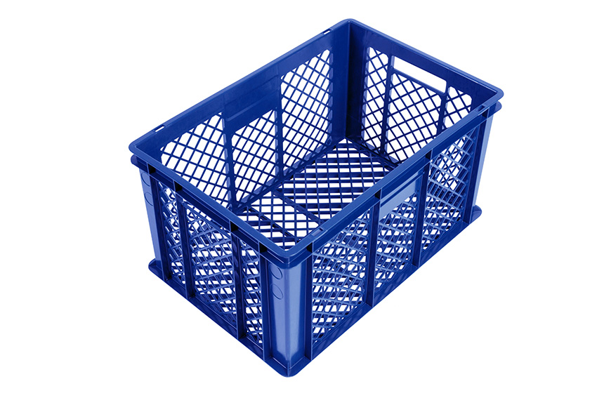 EN Stapelbehälter für Brot 64l - 600x400x320mm - perforierte Wände und Boden - 2 offene Griffe 