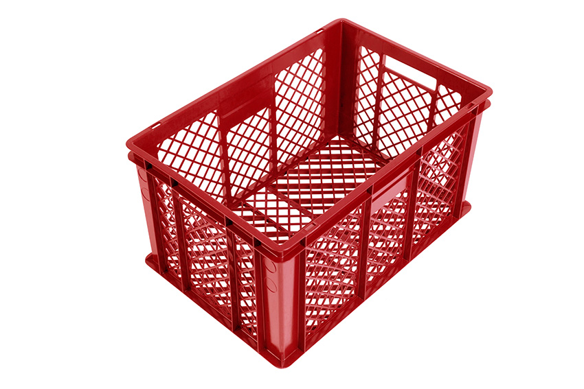 EN Stapelbehälter für Brot 64l - 600x400x320mm - perforierte Wände und Boden - 2 offene Griffe 