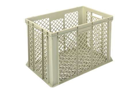 EN Stacking bin Gold 82l - 600x400x410mm - perforated sides and reinforced perforated bottom