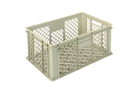 EN-Stapelbehälter Gold 58l - 600x400x290mm - Perforierte Wände und verstärkter perforierter Boden