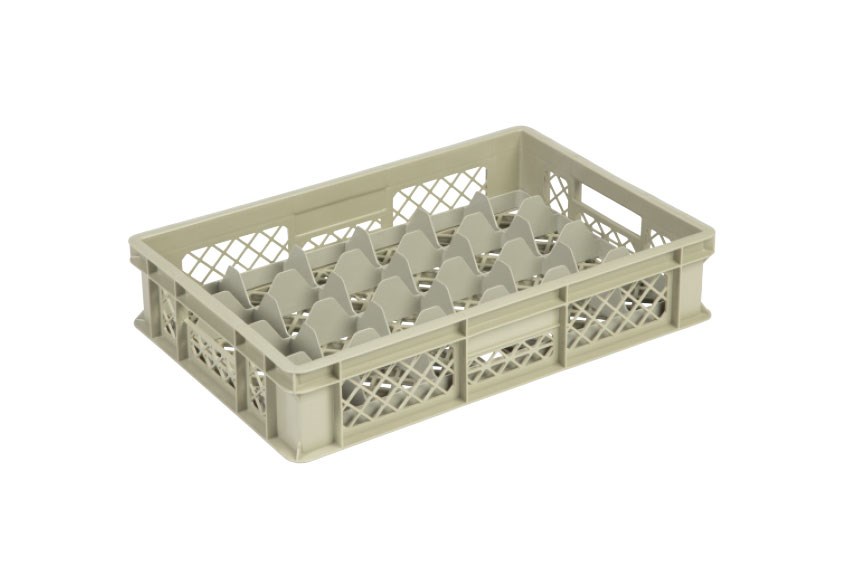 Glass rack 24 compartments 600x400x130mm - ø86mm - vented 