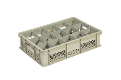 Gläserbehälter 15 Fächer 600x400x150mm - Ø106mm - Perforiert