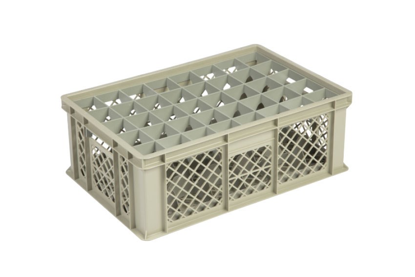 Glass rack 40 compartments 600x400x220mm - ø65mm - vented 