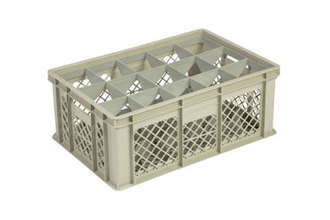 Glass rack 15 compartments 600x400x240mm - ø106mm - vented