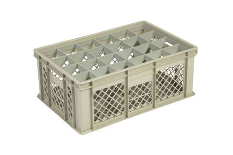Glass rack 24 compartments 600x400x240mm - ø86mm - vented