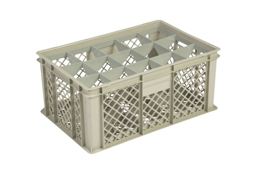 Glass rack 15 compartments 600x400x270mm - ø106mm - vented 