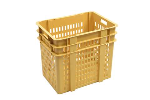 Hoher Brotkorb 120l - 640x450x555mm - perforierte Wände, geschlossener Boden - 2 offene Griffe