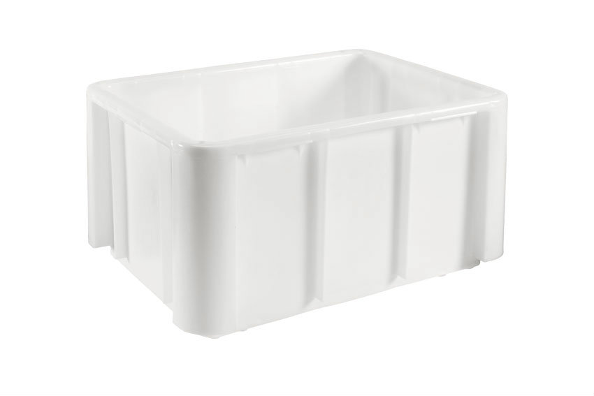 EN Large volume bin 140l - 800x600x415mm - rounded corners - reinforced ribbed bottom 
