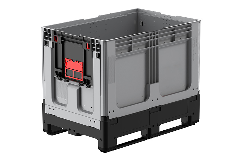 Logifold Box 1200x800x958mm - 660l - geschlossen - 2 Kufen - Klapptür 1 kurze Seite 