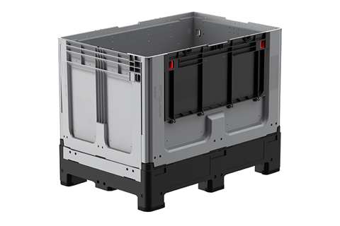 Logifold box 1200x800x953mm - 660l - closed - 4 feet - flap door 1 long side