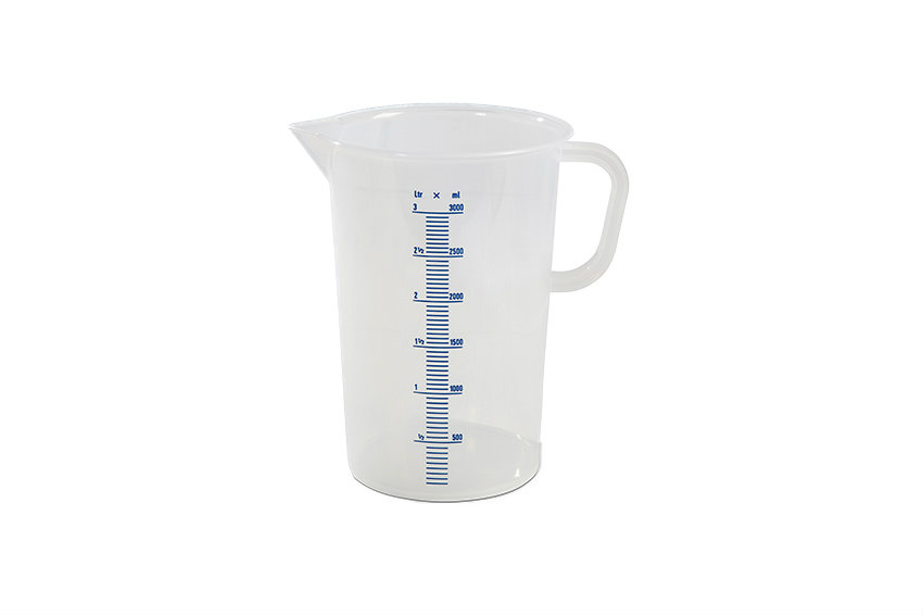 Graduated measuring cup - 3000 ml - blue raised scale 