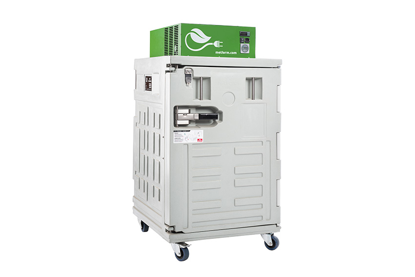 Isoliercontainer Koala Green 370 - 840x800x1543mm - Umluftkühlung - -18°C+10°C - 120Ah 