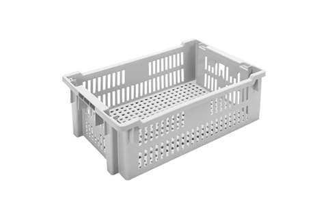 Nest- und Stapelbehälter 30l - 600x400x200mm - perforierte Wände und Boden - geschlossene Griffe
