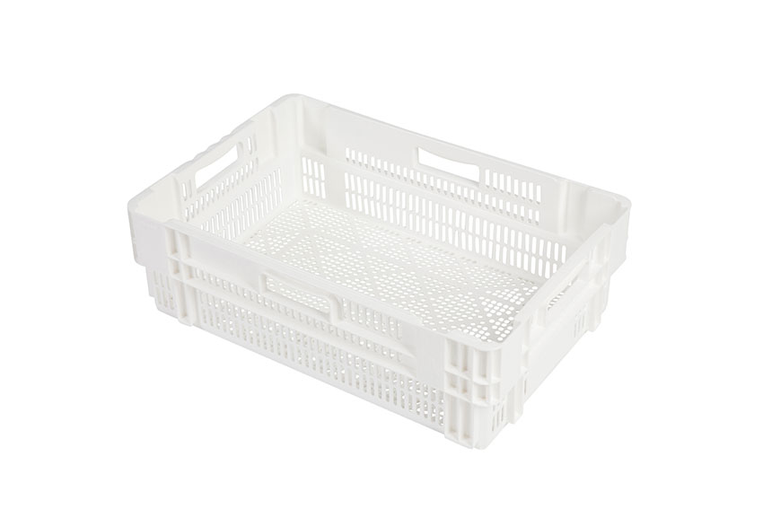 EN Nestable and stackable crate 34l - 600x400x187mm - perforated sides and bottom - monocolor 