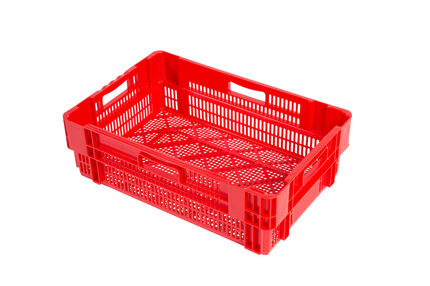 EN Nestable and stackable crate 34l - 600x400x187mm - perforated sides and bottom - monocolor 