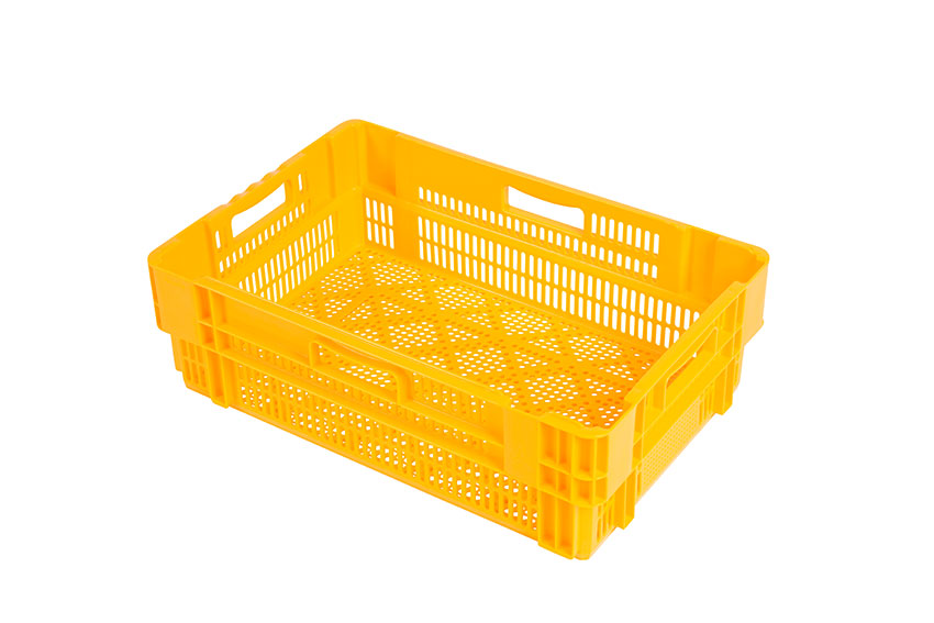 EN Nestable and stackable crate 34l - 600x400x187mm - perforated sides and bottom - monocolor 