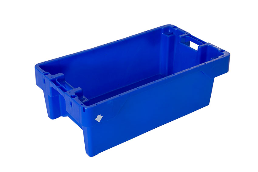 Fish crate 60l nest- and stackable - 800x450x270mm - drainage bottom 