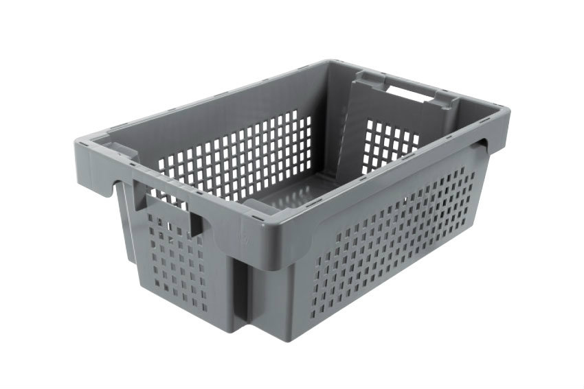 EN Nest- und Drehstapelbehälter 32l - 600x400x200mm - Perforierte Wände und geschlossener Boden 