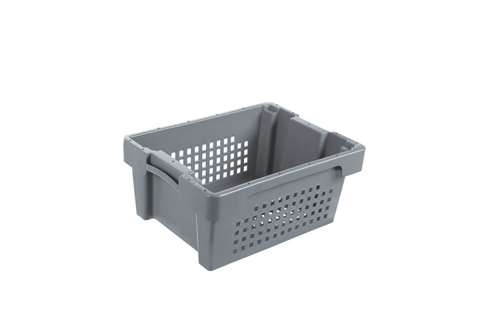 EN Nestable and stackable crate 14l - 400x300x170mm - sides and bottom perforated