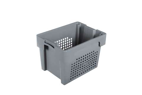 EN Nestable and stackable crate 23l - 400x300x270mm - sides and bottom perforated