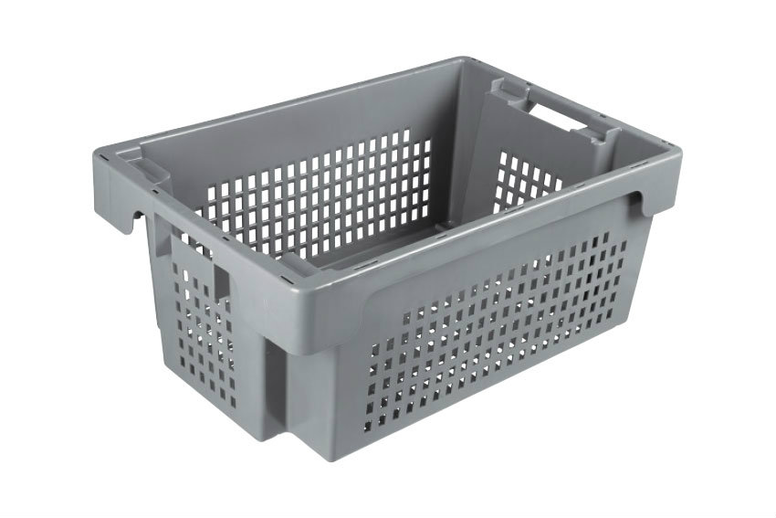 EN Nestable and stackable crate 40l - 600x400x250mm - sides and bottom perforated 