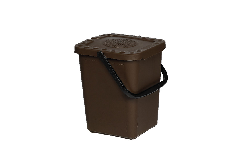 Organic waste container with flip lid - with perforated lid - 10l 