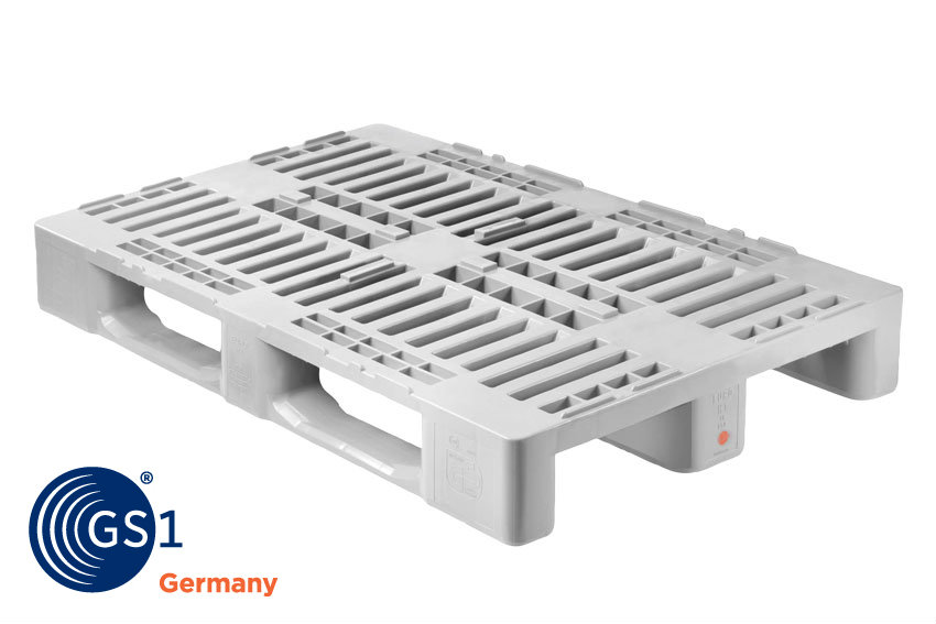 Hygiene pallet h1 gs1 - 1200x800x160mm - 3 closed runners 