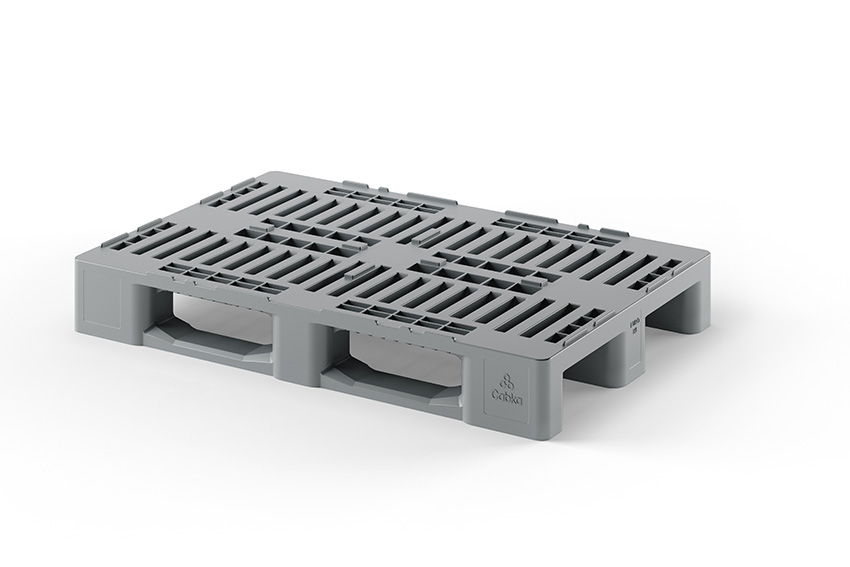 Hygiene pallet h1 - 1200x800x160mm - 3 closed runners + centr. blocs 