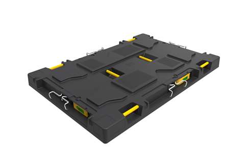 Palettendeckel 1222x822x118mm - Euro - - 2 Zurrgurte - Holzpalette - Haken