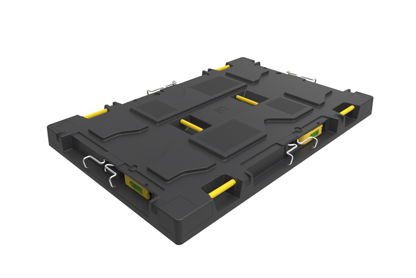 Palettendeckel 1222x822x118mm - Euro - 2 Zurrgurte - Kunststoffpalette - Haken 