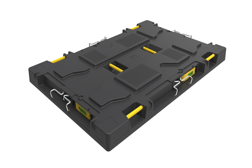 Palettendeckel 1227x1027x100mm - Ind. - 2 Zurrgurte - Holzpalette - Haken 