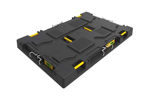 Palettendeckel 1227x1027x100mm - Ind. - 2 Zurrgurte - Holzpalette - Haken