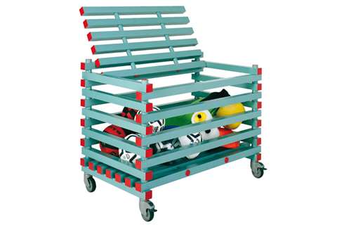 Plastic storage system with lid - 1200x700x910mm - 90mm openings