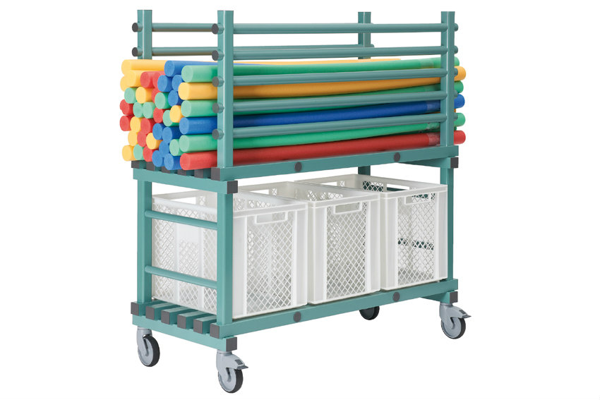 Plastic storage system - 1380x600x1450mm - 2 shelves 