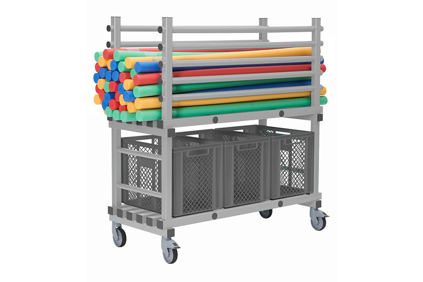 Lagerwagen aus Kunststoff - 1380x600x1450mm - 2 Ebenen 