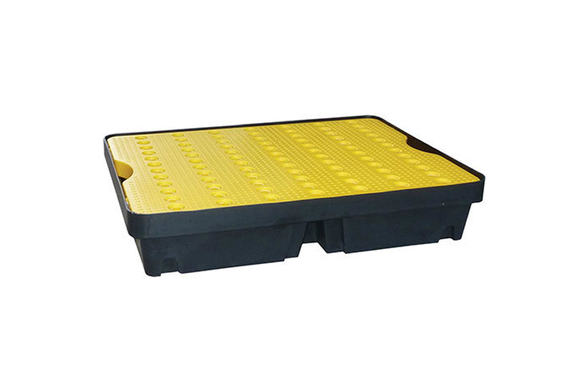 Spillpallet 800x600 mm - 40l - with yellow grid 