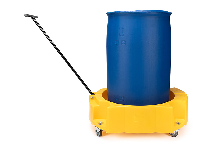 Dolly for barrels with drawbar + brake - 300x960x800mm 