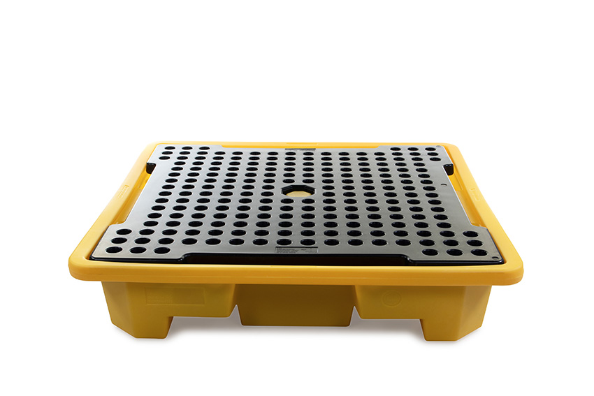 Leak tray with grate - 4 barrels - 249l - 1460x1460x305mm - nestable 
