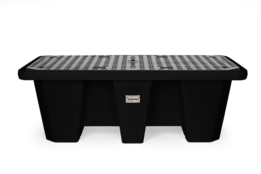 Drip tray with grid 250l - 2 drums - 1450x800x505mm - nestable - not for DE/AT 