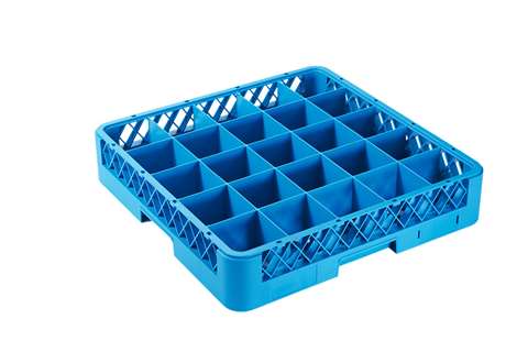 Qubb glass basket 25 compartments - 500x500x100mm - max ø glass: 75-90mm