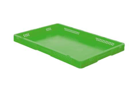 EN Stacking bin Rainbow 9,5l - 600x400x50mm - perforate sides and closed bottom