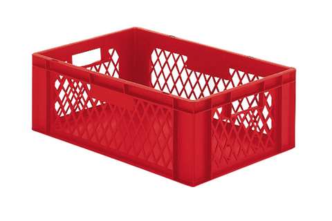 EN Stacking bin Rainbow 40l - 600x400x210mm - perforate sides and closed bottom