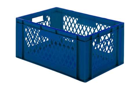 EN Stacking bin Rainbow 51l - 600x400x270mm - perforate sides and closed bottom