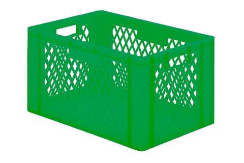 EN Stacking bin Rainbow 61l - 600x400x320mm - perforate sides and closed bottom