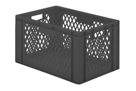EN Stacking bin Rainbow 61l - 600x400x320mm - perforate sides and closed bottom