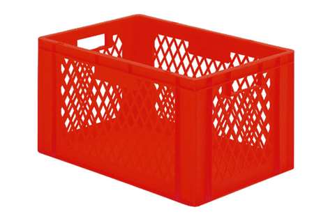 EN Stacking bin Rainbow 61l - 600x400x320mm - perforate sides and closed bottom