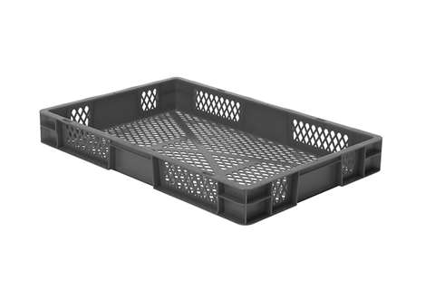 EN Stacking bin Rainbow 14l - 600x400x75mm - perforated sides and bottom